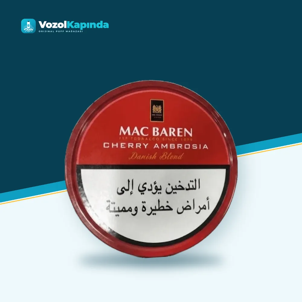 Mac Baren Cherry Ambrosia Pipo Tütünü ön yüz görseli, orijinal ambalaj