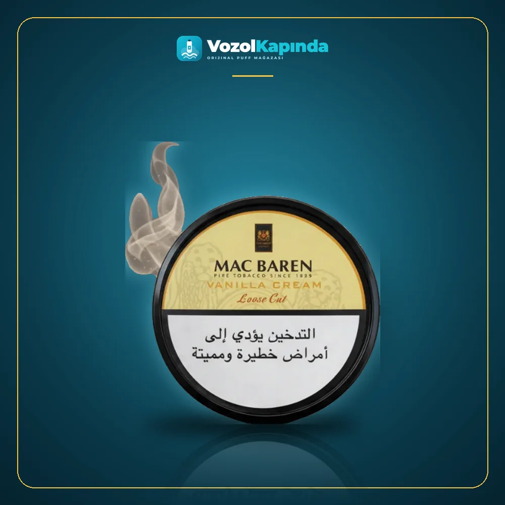 Mac Baren Vanilla Cream Pipo Tütünü Paket Görünümü Mac Baren Vanilla Cream Pipo Tütünü ürün görseli, orijinal pipo tütünü