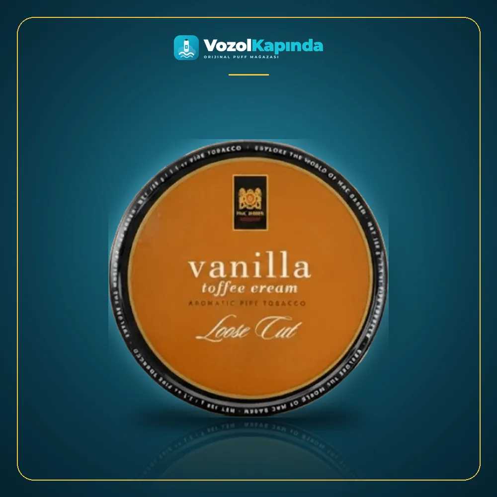 Mac Baren Vanilla Toffee Cream Pipo Tütünü Orijinal Ambalaj Mac Baren Vanilla Toffee Cream Pipo Tütünü ürün görseli, orijinal pipo tütünü