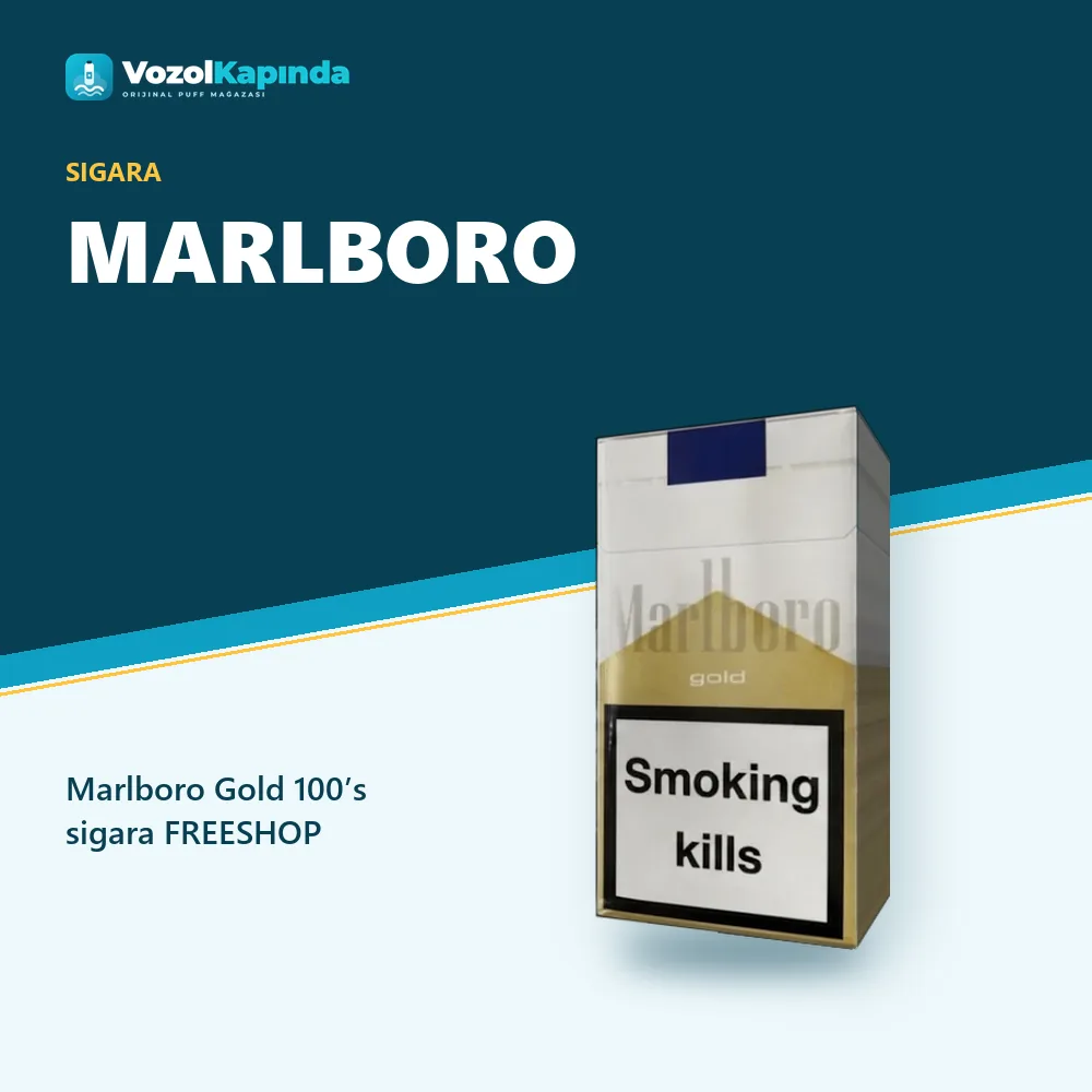 Marlboro Gold 100’s sigara FREESHOP bilgi kartı, orijinal sigara
