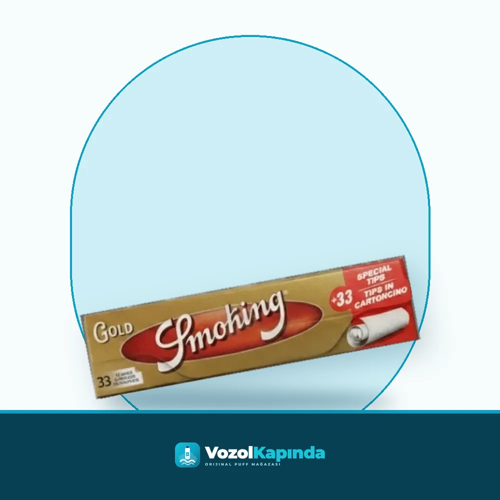 Smoking Gold King Size uzun sigara kağıdı + Zıvanalı ön yüz görseli, orijinal ambalaj