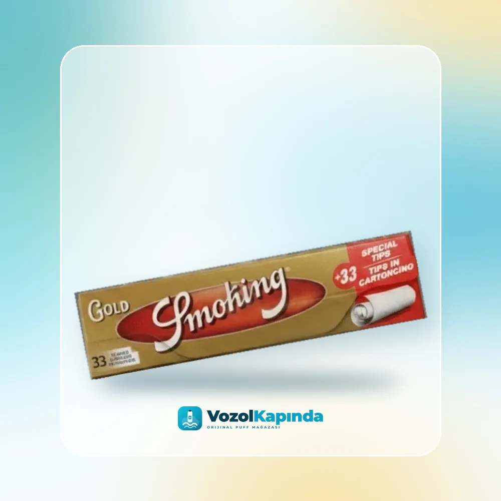 Smoking Gold King Size uzun sigara kağıdı + Zıvanalı, Vozol Kapında orijinal sarma kağıdı
