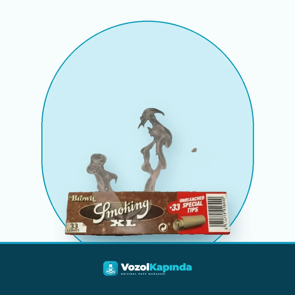 Smoking Brown XL Sigara Kağıdı + Zıvanalı paket görünümü