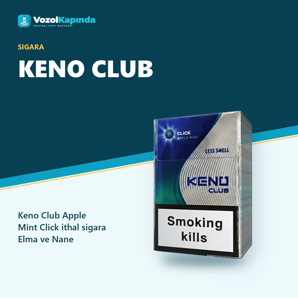 Keno Club Apple Mint Click ithal sigara Elma ve Nane sipariş avantajları: kapıda ödeme ve gizli paket