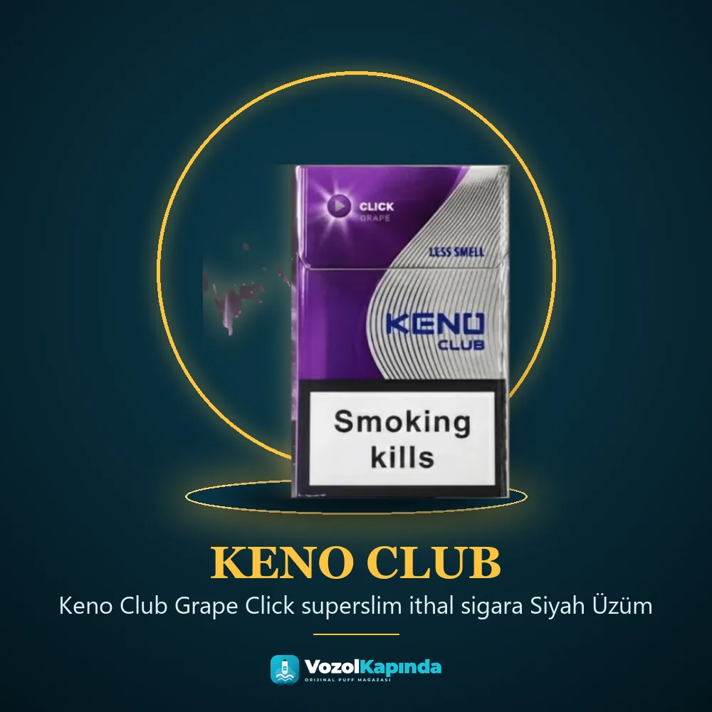 Keno Club Grape Click superslim ithal sigara Siyah Üzüm Özellikleri Keno Club Grape Click superslim ithal sigara Siyah Üzüm sipariş avantajları: kapıda ödeme ve gizli paket