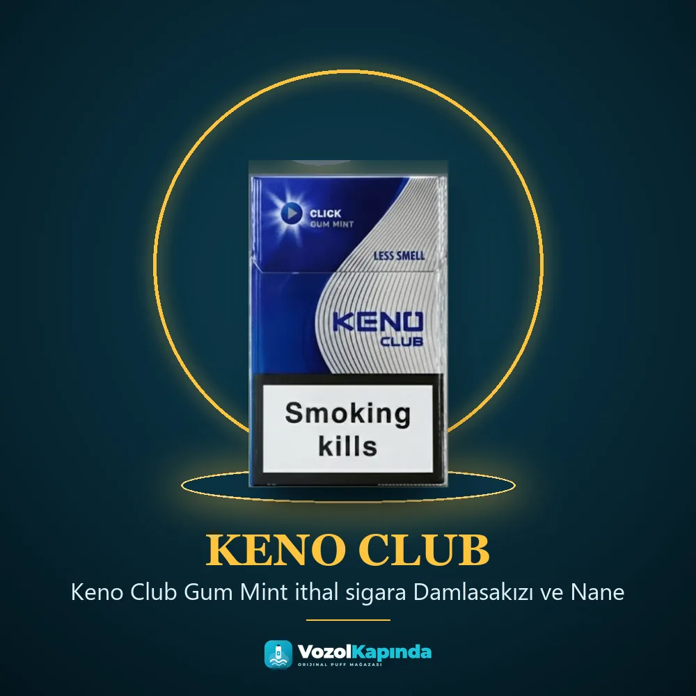 Keno Club Gum Mint ithal sigara Damlasakızı ve Nane Özellikleri Keno Club Gum Mint ithal sigara Damlasakızı ve Nane bilgi kartı, orijinal sigara