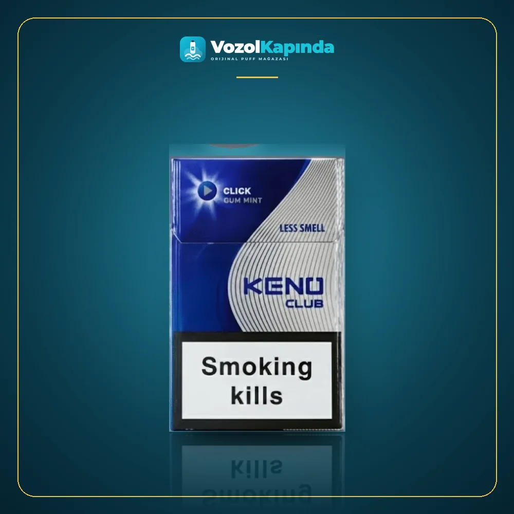 Keno Club Gum Mint ithal sigara Damlasakızı ve Nane Ürün Görseli Keno Club Gum Mint ithal sigara Damlasakızı ve Nane ön yüz görseli, orijinal ambalaj