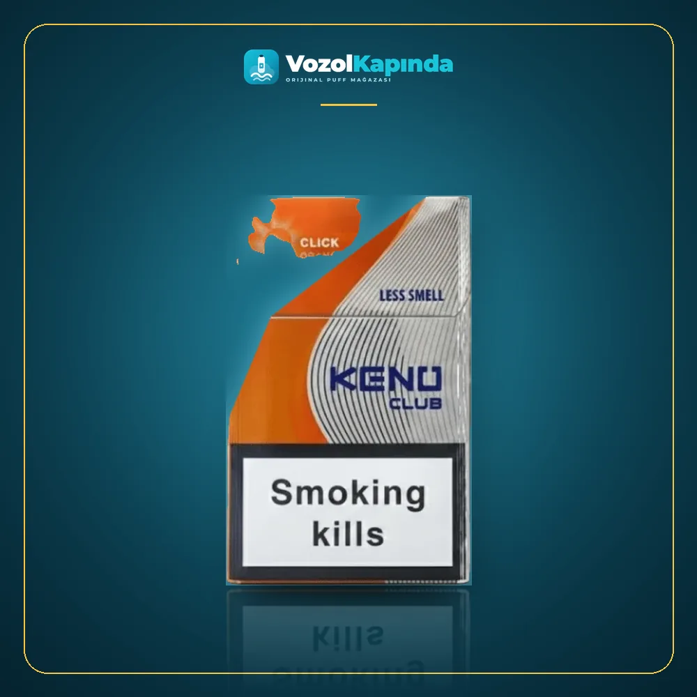 Keno Club Orange Click ithal sigara Portakal aromalı ön yüz görseli, orijinal ambalaj