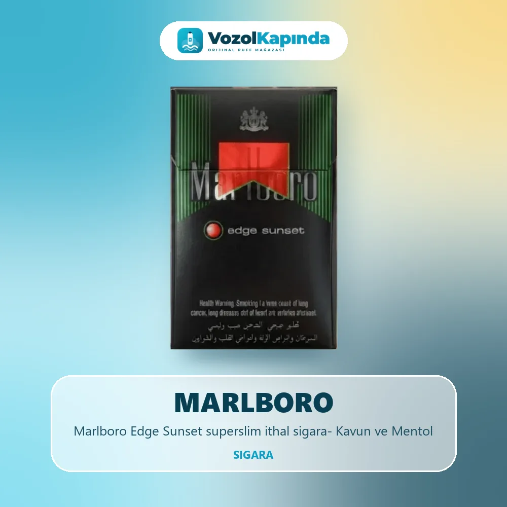 Marlboro Edge Sunset superslim ithal sigara- Kavun ve Mentol Özellikleri Marlboro Edge Sunset superslim ithal sigara- Kavun ve Mentol özellikleri: orijinal ürün, kapıda ödeme, gizli paket