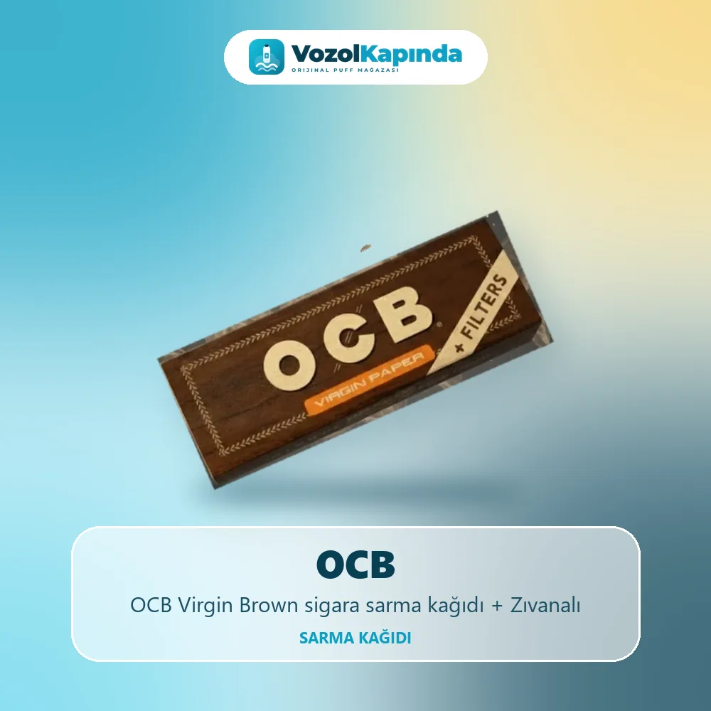 OCB Virgin Brown sigara sarma kağıdı + Zıvanalı bilgi kartı, orijinal sarma kağıdı