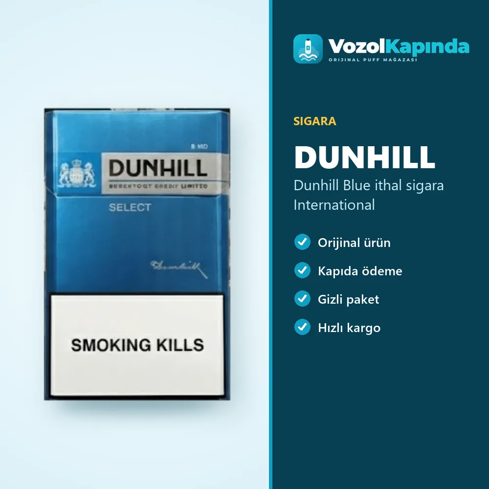 Dunhill Blue ithal sigara International Sipariş Bilgileri Dunhill Blue ithal sigara International özellikleri: orijinal ürün, kapıda ödeme, gizli paket