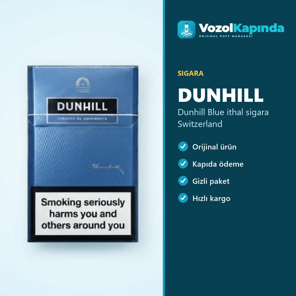 Dunhill Blue ithal sigara Switzerland sipariş avantajları: kapıda ödeme ve gizli paket