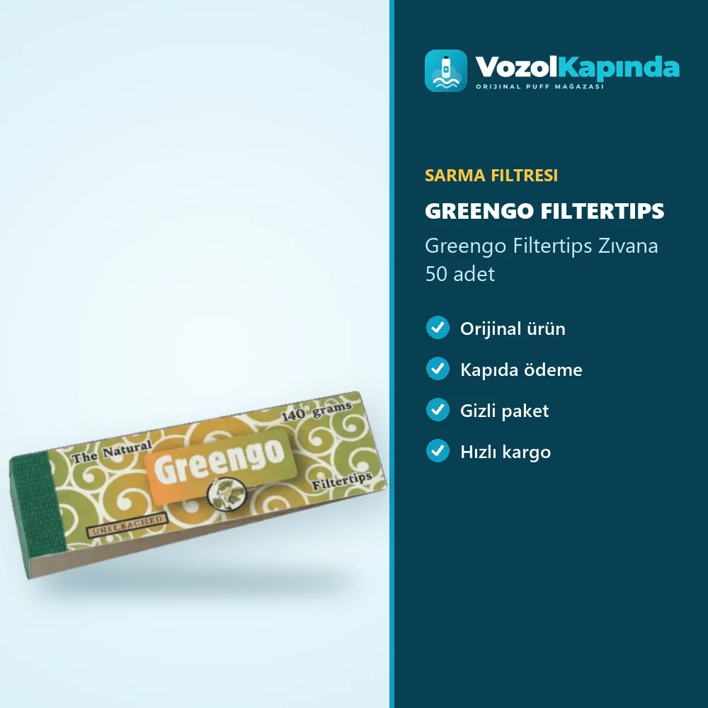 Greengo Filtertips Zıvana 50 adet Sipariş Bilgileri Greengo Filtertips Zıvana 50 adet özellikleri: orijinal ürün, kapıda ödeme, gizli paket