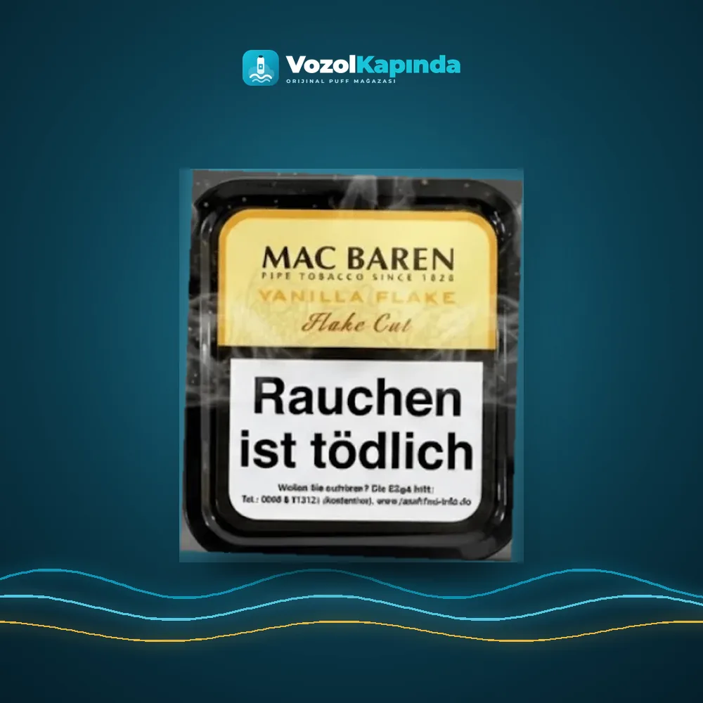 Mac Baren Vanilla Flake pipo tütünü 50gr Satın Al Mac Baren Vanilla Flake pipo tütünü 50gr, Vozol Kapında orijinal pipo tütünü