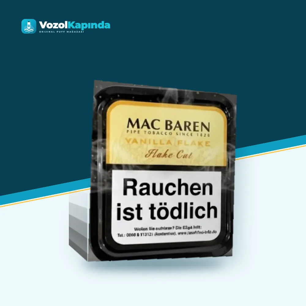 Mac Baren Vanilla Flake pipo tütünü 50gr Ürün Görseli Mac Baren Vanilla Flake pipo tütünü 50gr paket görünümü
