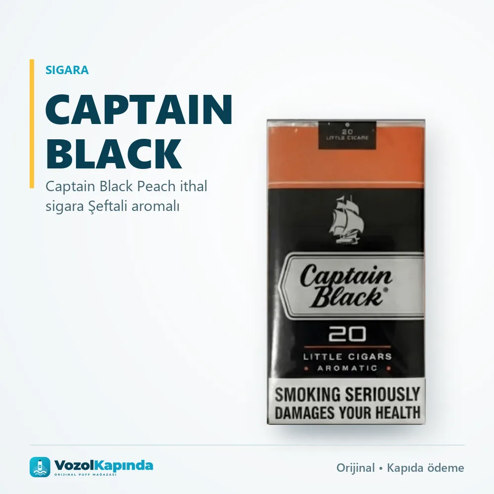 Captain Black Peach ithal sigara Şeftali aromalı sipariş avantajları: kapıda ödeme ve gizli paket