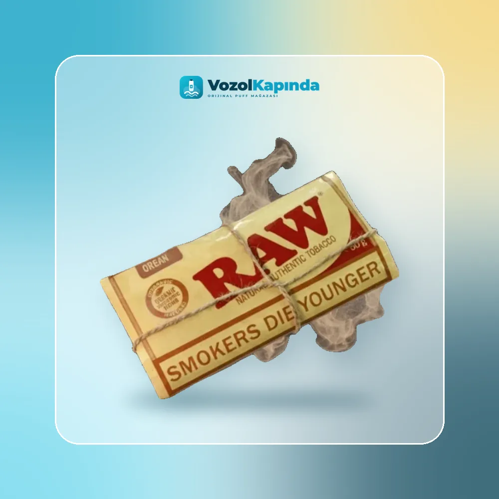 RAW Organic ithal tütün 50gr Orijinal Ambalaj RAW Organic ithal tütün 50gr paket görünümü