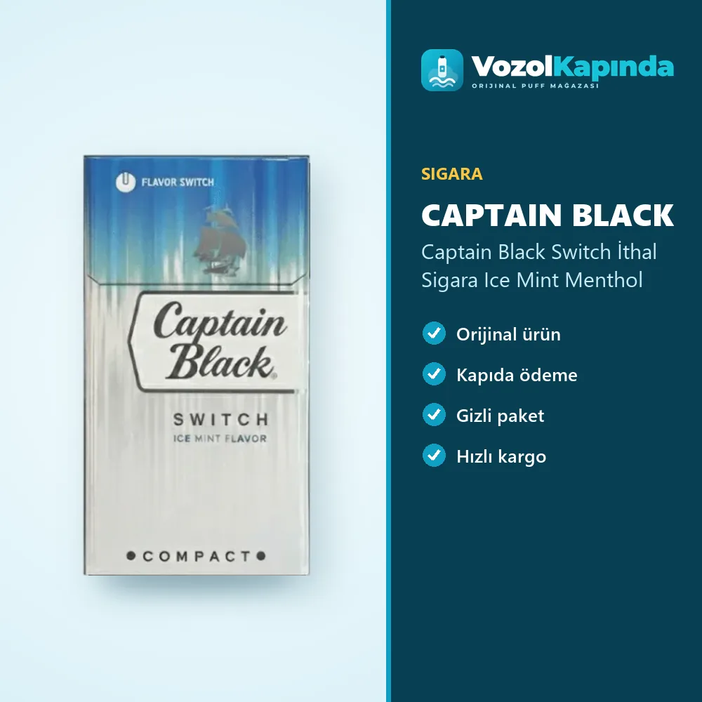 Captain Black Switch İthal Sigara Ice Mint Menthol özellikleri: orijinal ürün, kapıda ödeme, gizli paket