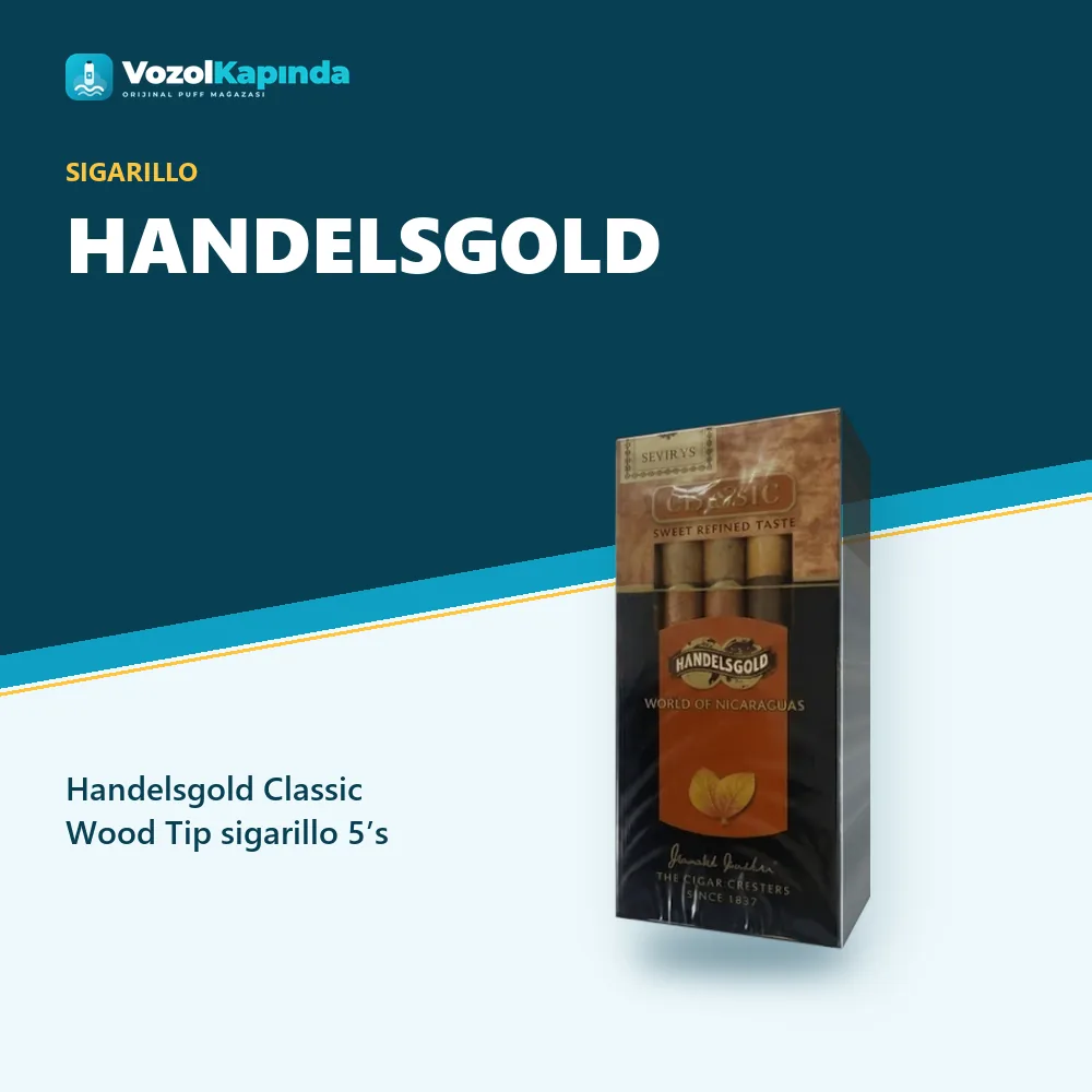 Handelsgold Classic Wood Tip sigarillo 5’s Sipariş Bilgileri Handelsgold Classic Wood Tip sigarillo 5’s özellikleri: orijinal ürün, kapıda ödeme, gizli paket
