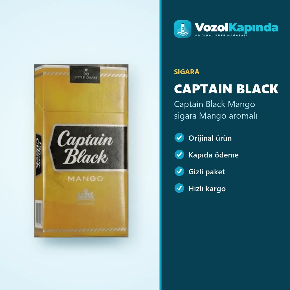 Captain Black Mango sigara Mango aromalı Özellikleri Captain Black Mango sigara Mango aromalı bilgi kartı, orijinal sigara