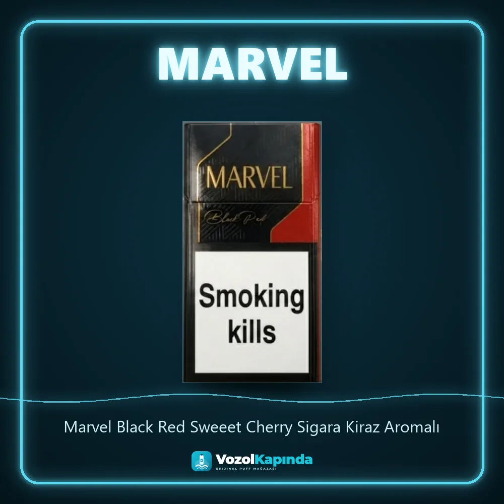 Marvel Black Red Sweeet Cherry Sigara Kiraz Aromalı Özellikleri Marvel Black Red Sweeet Cherry Sigara Kiraz Aromalı bilgi kartı, orijinal puro