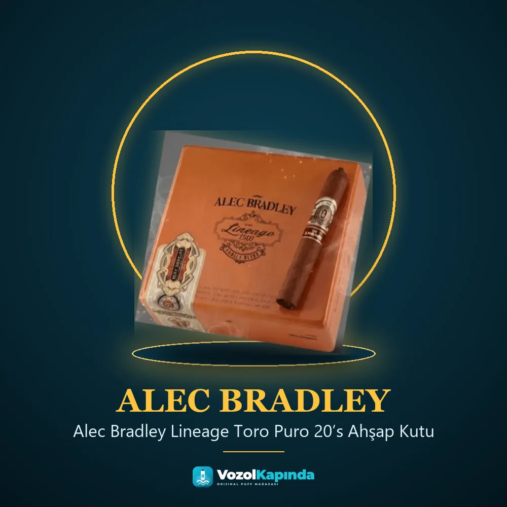 Alec Bradley Lineage Toro Puro 20’s Ahşap Kutu bilgi kartı, orijinal puro