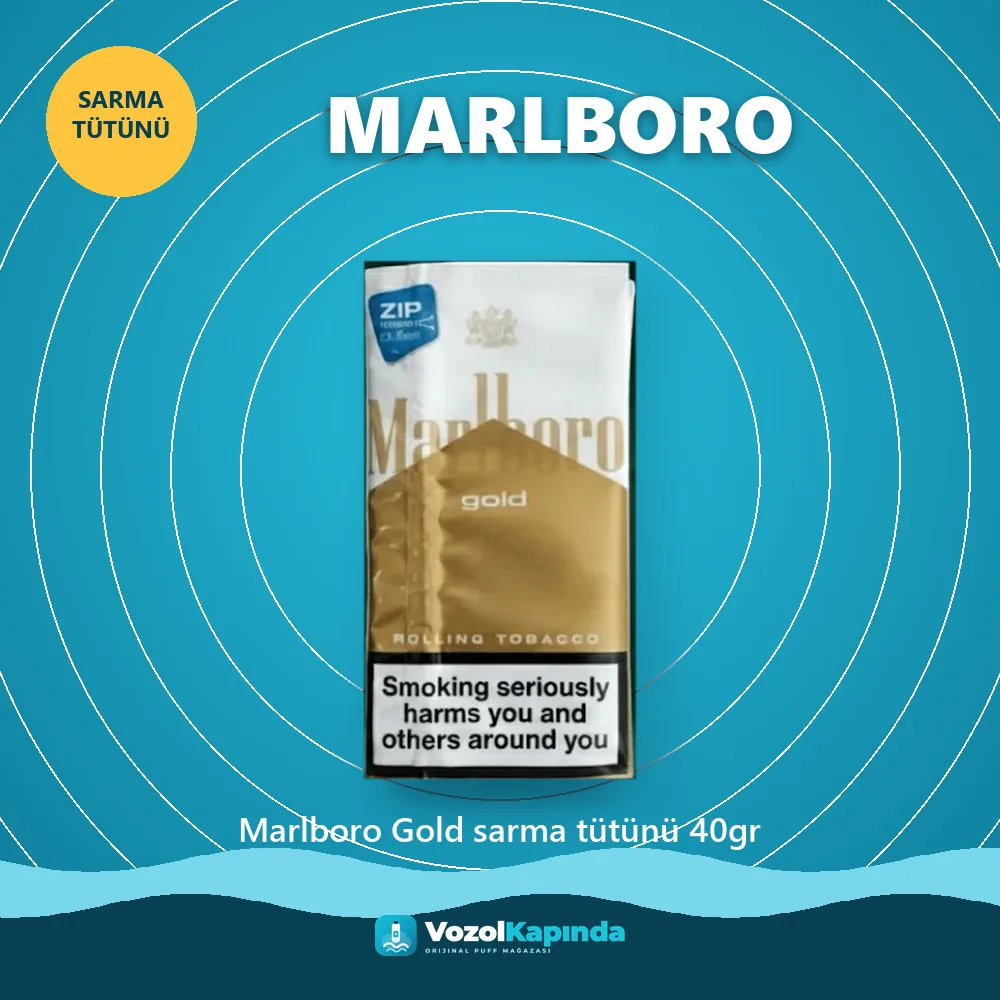 Marlboro Gold sarma tütünü 40gr bilgi kartı, orijinal sarma tütünü