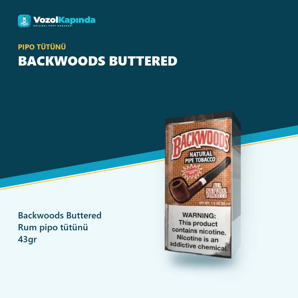 Backwoods Buttered Rum pipo tütünü 43gr Özellikleri Backwoods Buttered Rum pipo tütünü 43gr bilgi kartı, orijinal pipo tütünü
