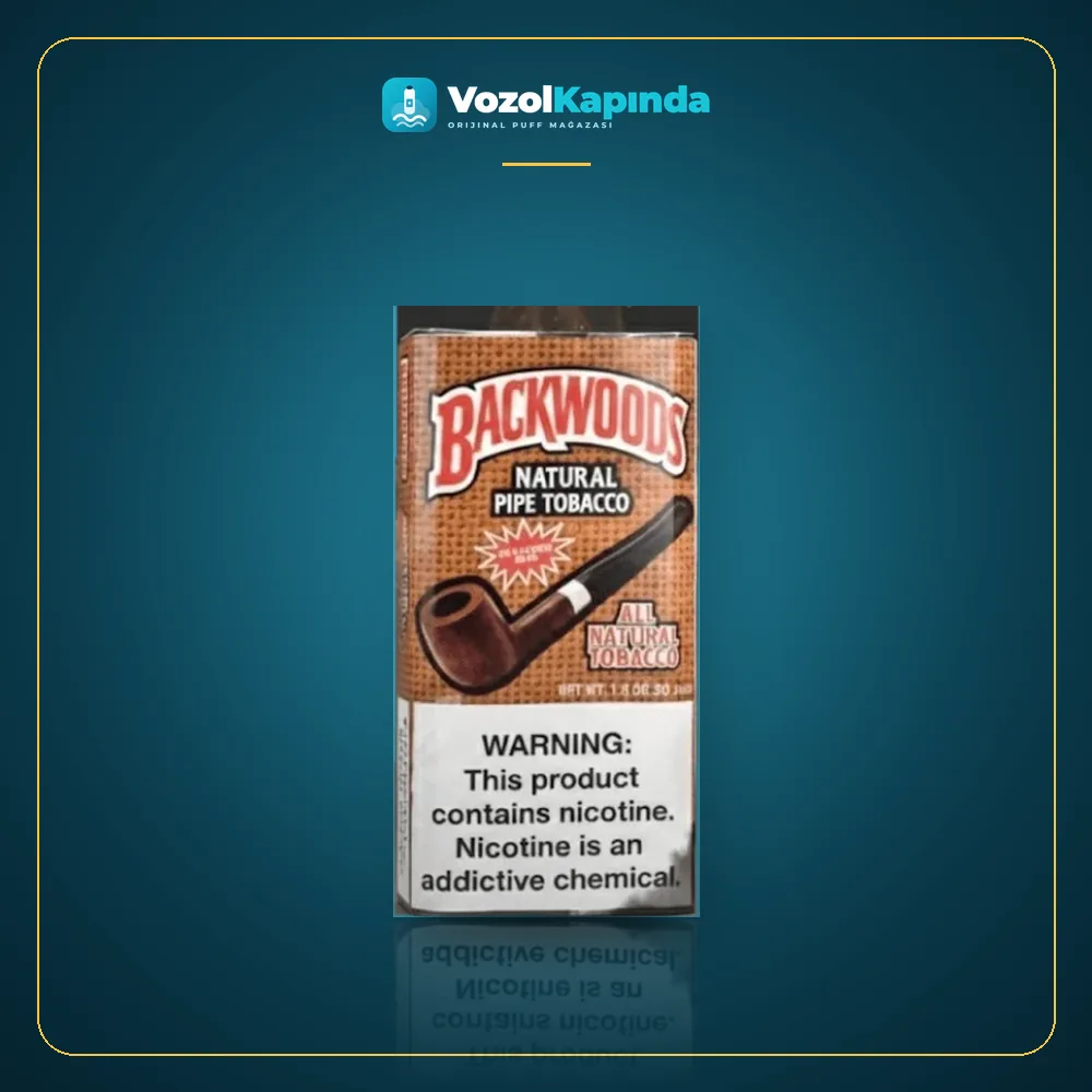 Backwoods Buttered Rum pipo tütünü 43gr Ürün Görseli Backwoods Buttered Rum pipo tütünü 43gr ön yüz görseli, orijinal ambalaj