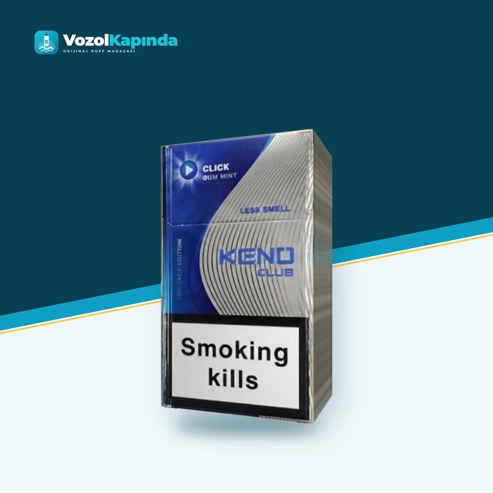 Keno Club Gum Mint Slender sigara Damlasakızı ve Nane Paket Görünümü Keno Club Gum Mint Slender sigara Damlasakızı ve Nane ürün görseli, orijinal sigara