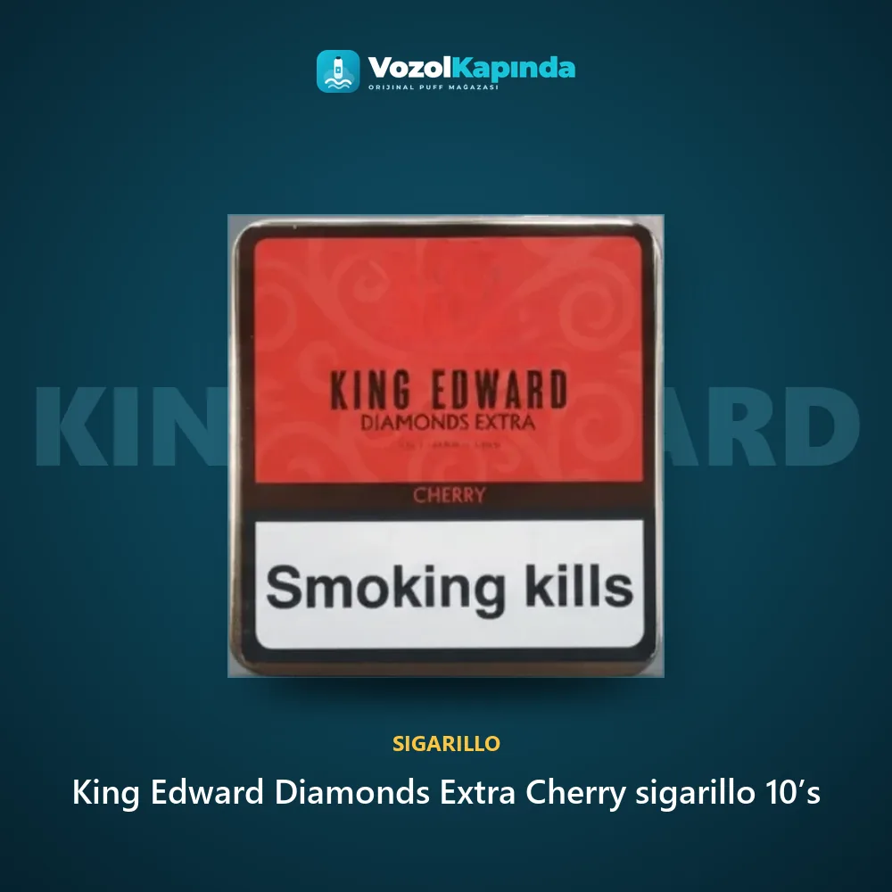 King Edward Diamonds Extra Cherry sigarillo 10’s Sipariş Bilgileri King Edward Diamonds Extra Cherry sigarillo 10’s bilgi kartı, orijinal sigarillo