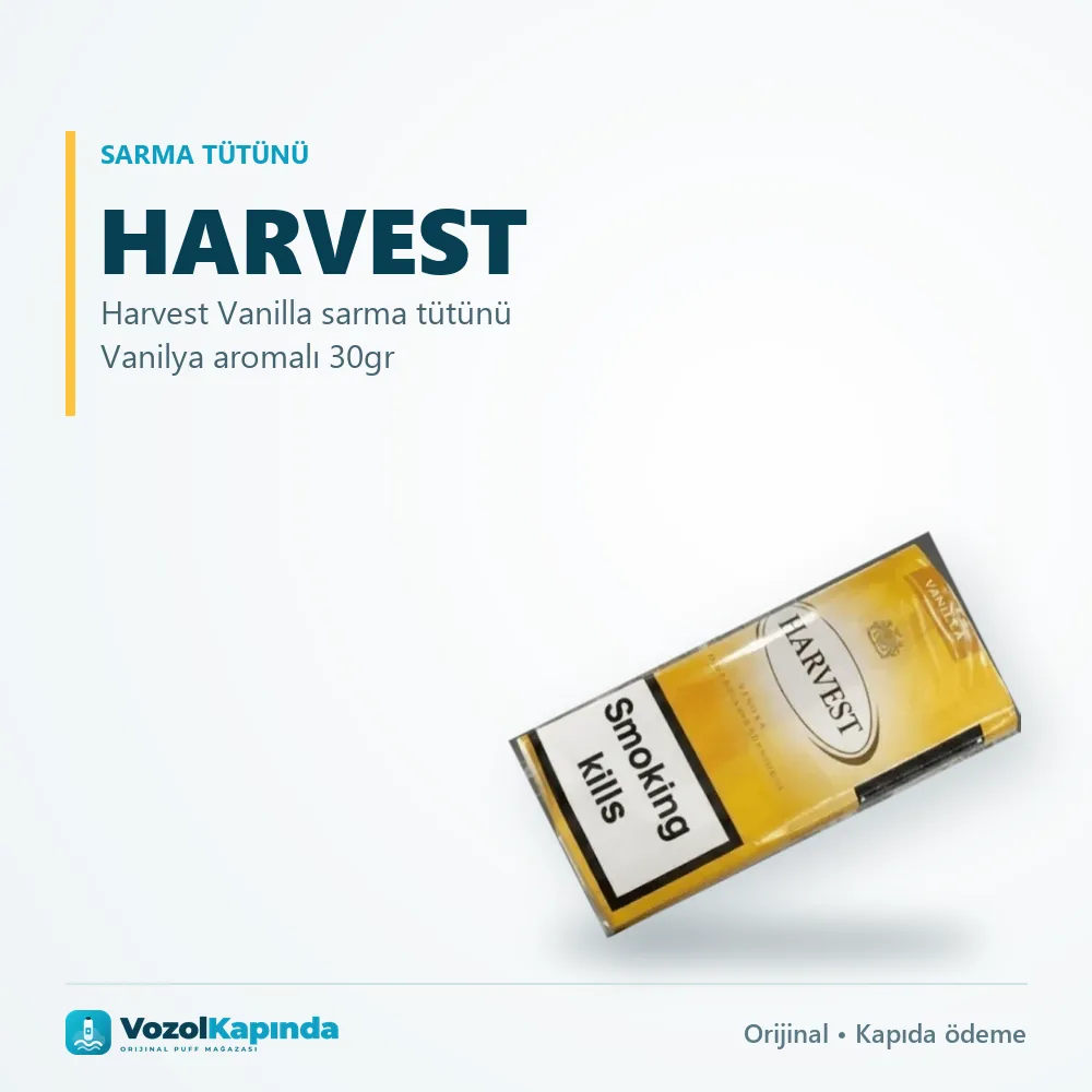 Harvest Vanilla sarma tütünü Vanilya aromalı 30gr Sipariş Bilgileri Harvest Vanilla sarma tütünü Vanilya aromalı 30gr bilgi kartı, orijinal sarma tütünü