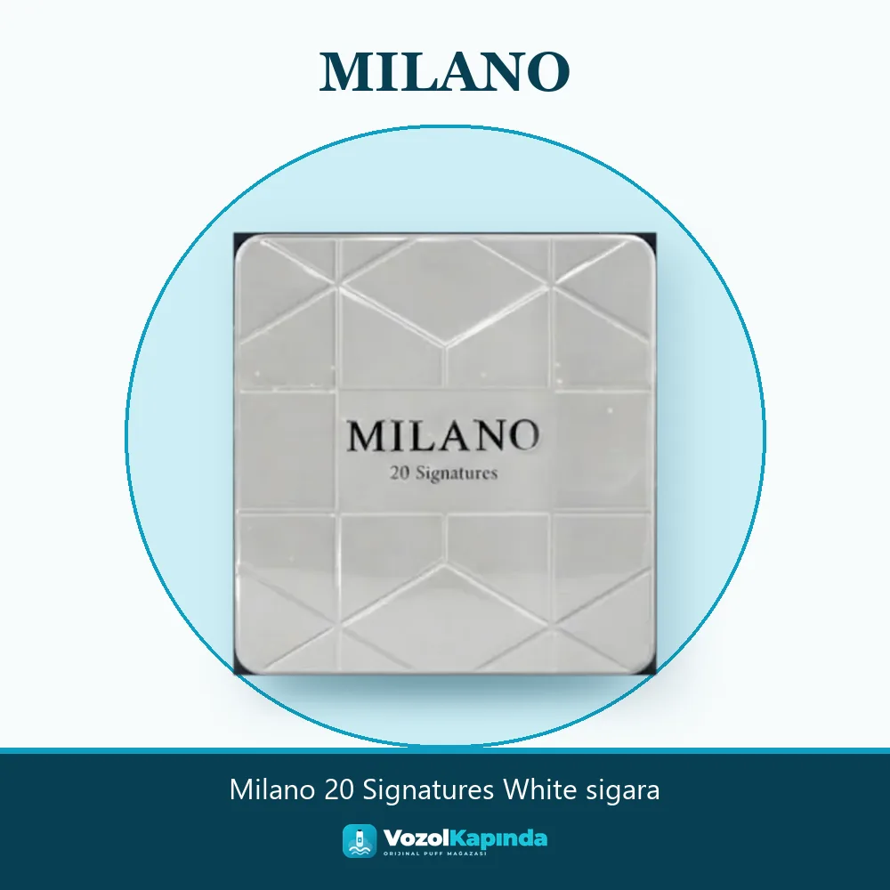 Milano 20 Signatures White sigara bilgi kartı, orijinal sigara