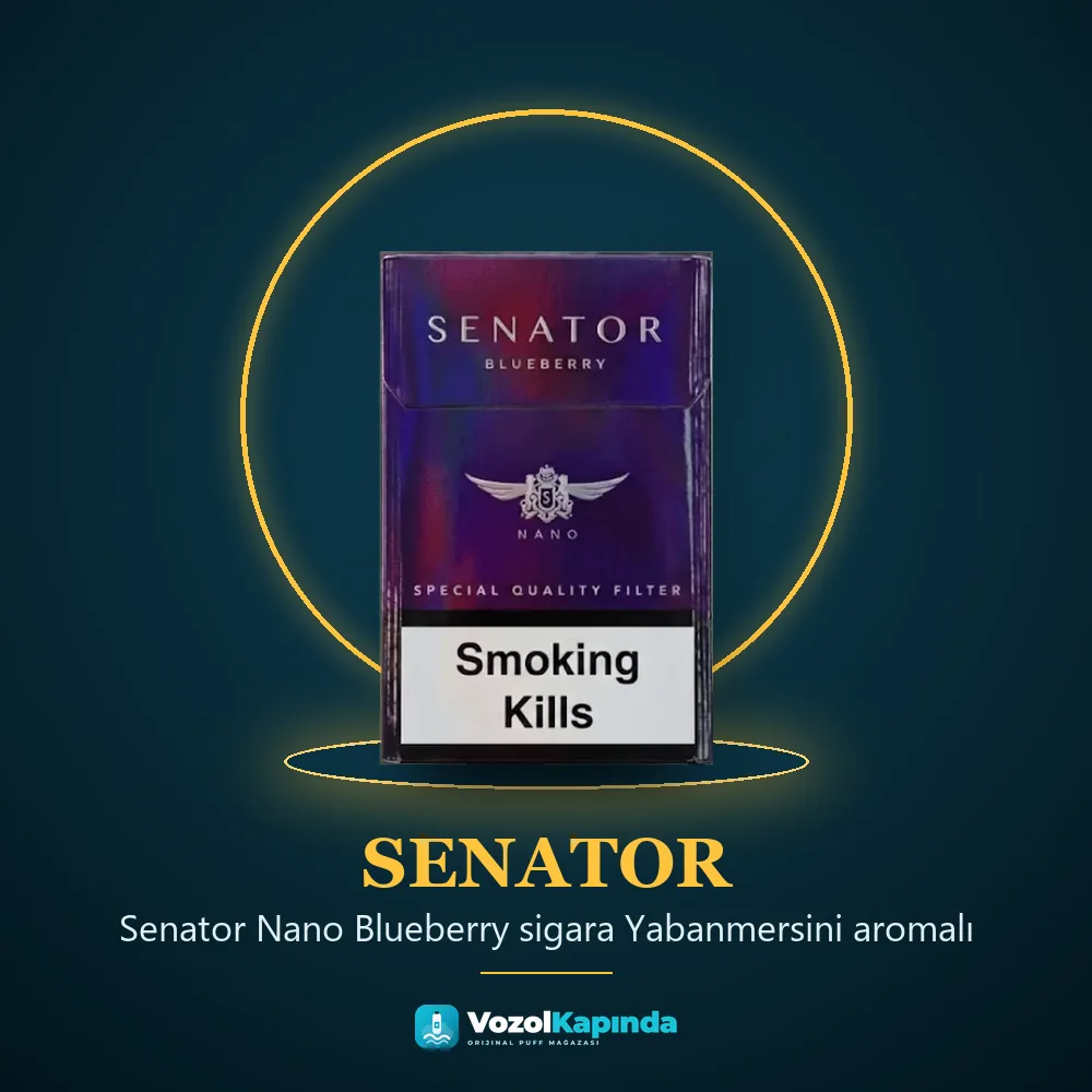 Senator Nano Blueberry sigara Yabanmersini aromalı Bilgi Kartı Senator Nano Blueberry sigara Yabanmersini aromalı bilgi kartı, orijinal sigara