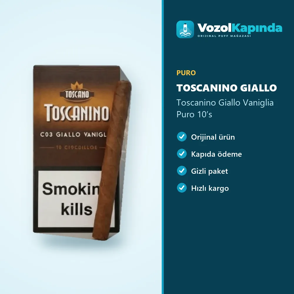 Toscanino Giallo Vaniglia Puro 10’s Bilgi Kartı Toscanino Giallo Vaniglia Puro 10’s özellikleri: orijinal ürün, kapıda ödeme, gizli paket