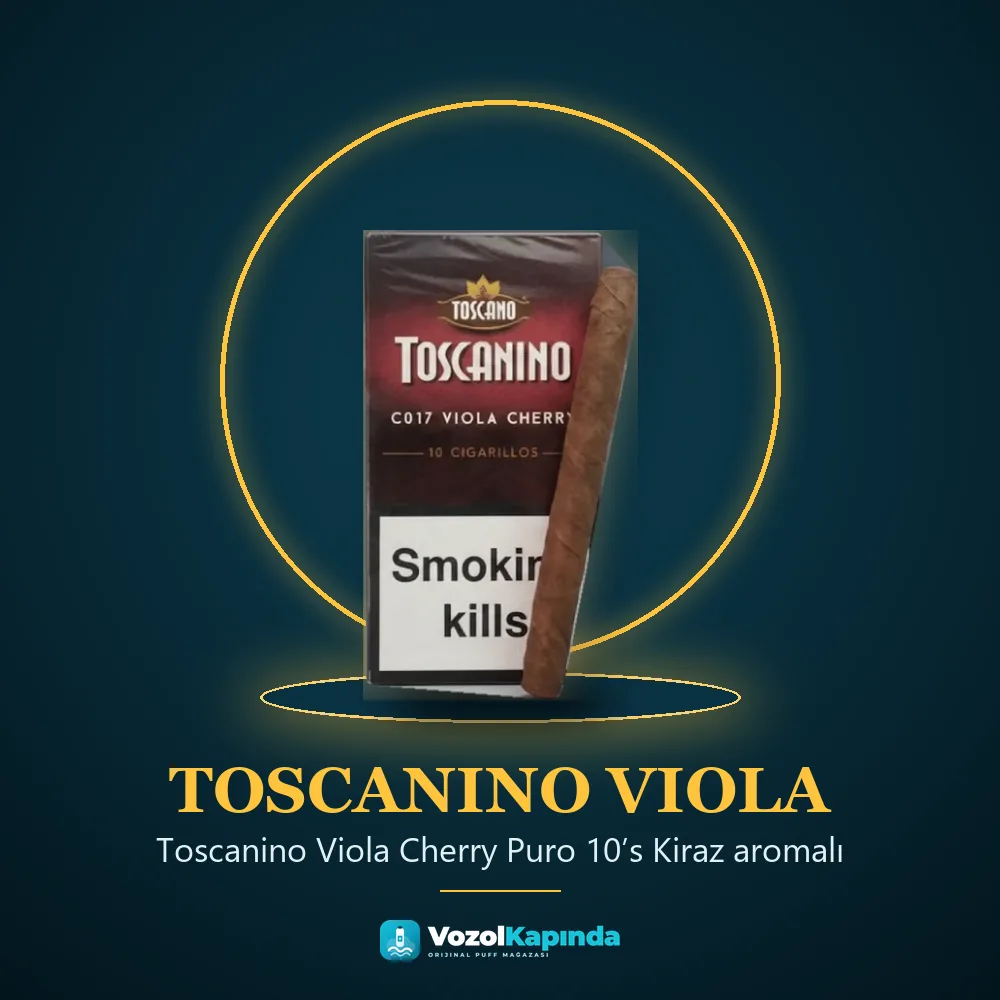 Toscanino Viola Cherry Puro 10’s Kiraz aromalı Sipariş Bilgileri Toscanino Viola Cherry Puro 10’s Kiraz aromalı bilgi kartı, orijinal puro