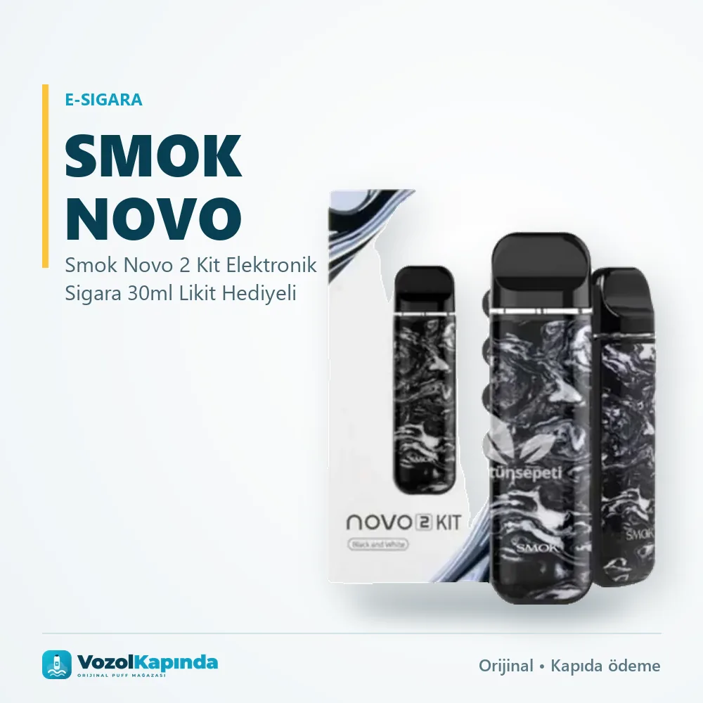 Smok Novo 2 Kit Elektronik Sigara 30ml Likit Hediyeli bilgi kartı, orijinal e-sigara