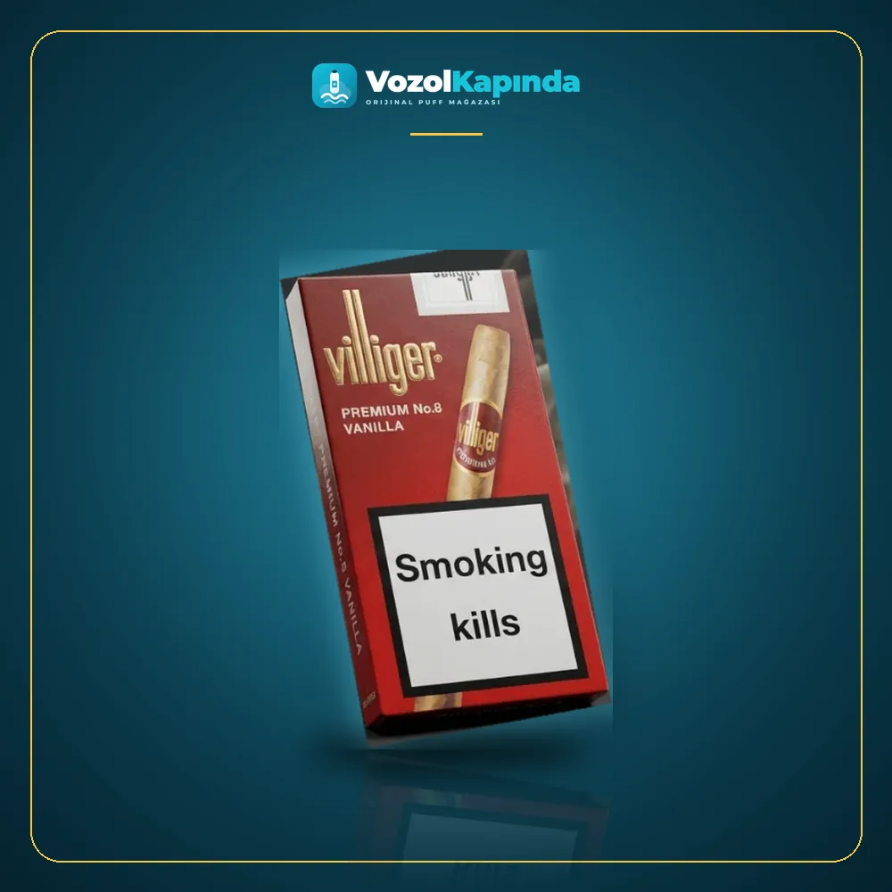 Villiger Premium No 8 Vanilla Puro 5’s Paket Görünümü Villiger Premium No 8 Vanilla Puro 5’s paket görünümü