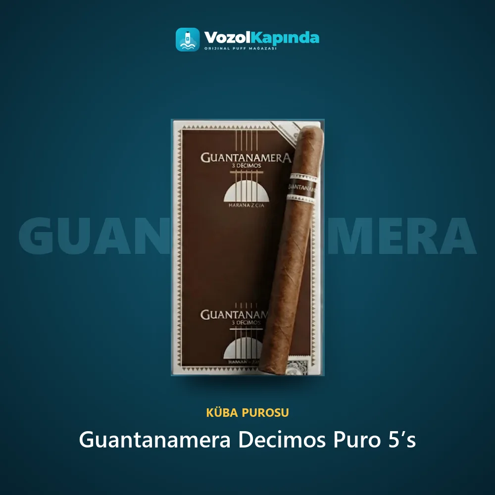 Guantanamera Decimos Puro 5’s Sipariş Bilgileri Guantanamera Decimos Puro 5’s bilgi kartı, orijinal Küba purosu