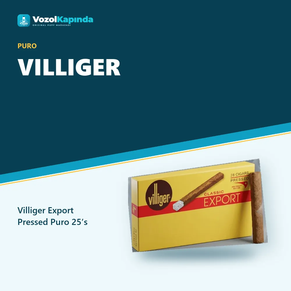 Villiger Export Pressed Puro 25’s Sipariş Bilgileri Villiger Export Pressed Puro 25’s özellikleri: orijinal ürün, kapıda ödeme, gizli paket
