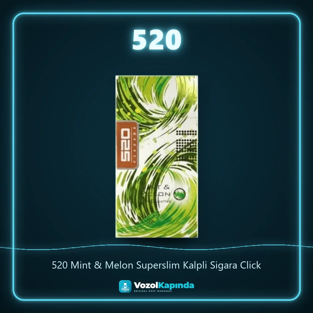 520 Mint & Melon Superslim Kalpli Sigara Click Bilgi Kartı 520 Mint & Melon Superslim Kalpli Sigara Click sipariş avantajları: kapıda ödeme ve gizli paket