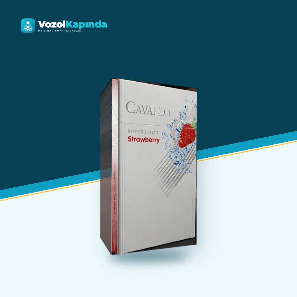 Cavallo Strawberry Superslim sigara Çilek aromalı Paket Görünümü Cavallo Strawberry Superslim sigara Çilek aromalı paket görünümü