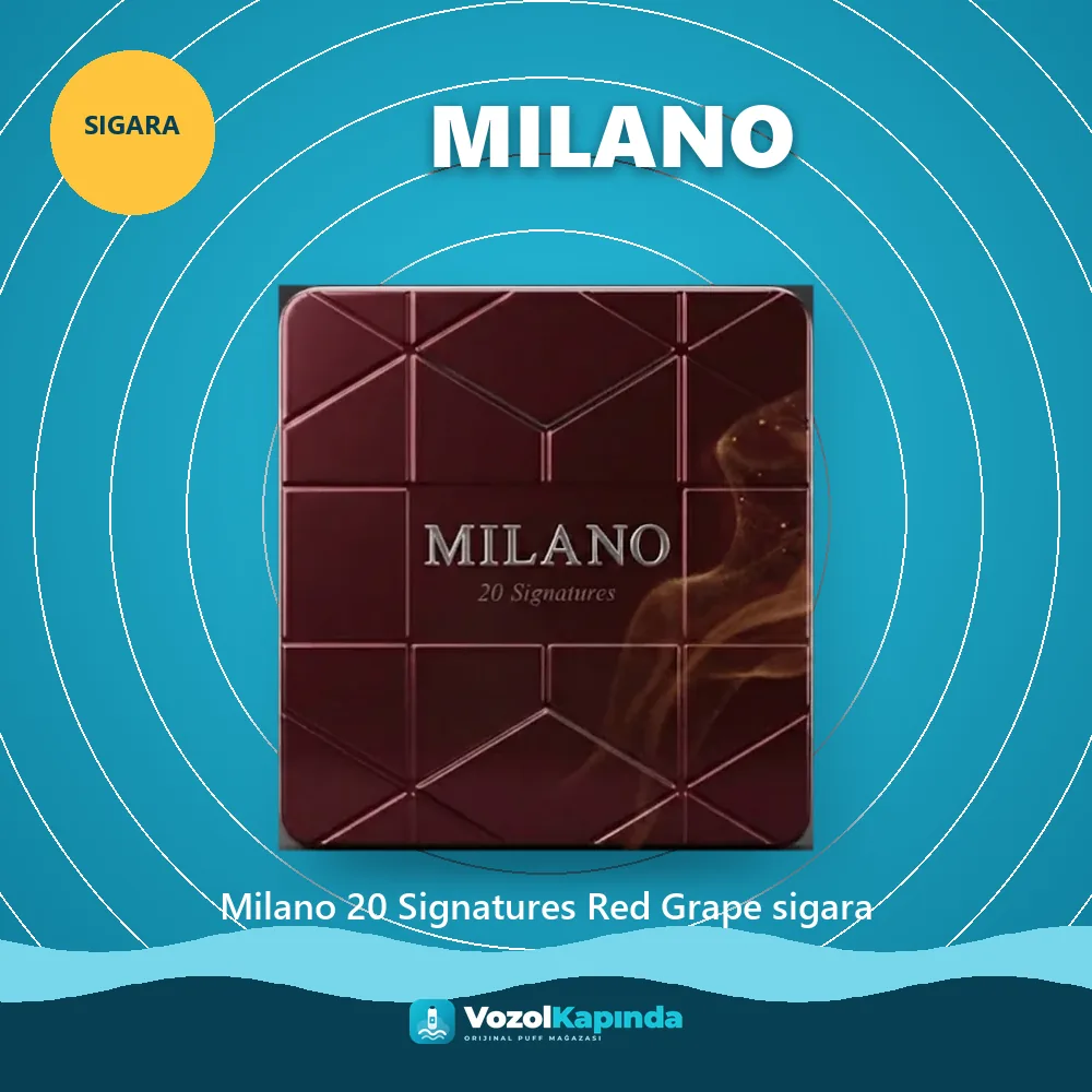 Milano 20 Signatures Red Grape sigara bilgi kartı, orijinal sigara