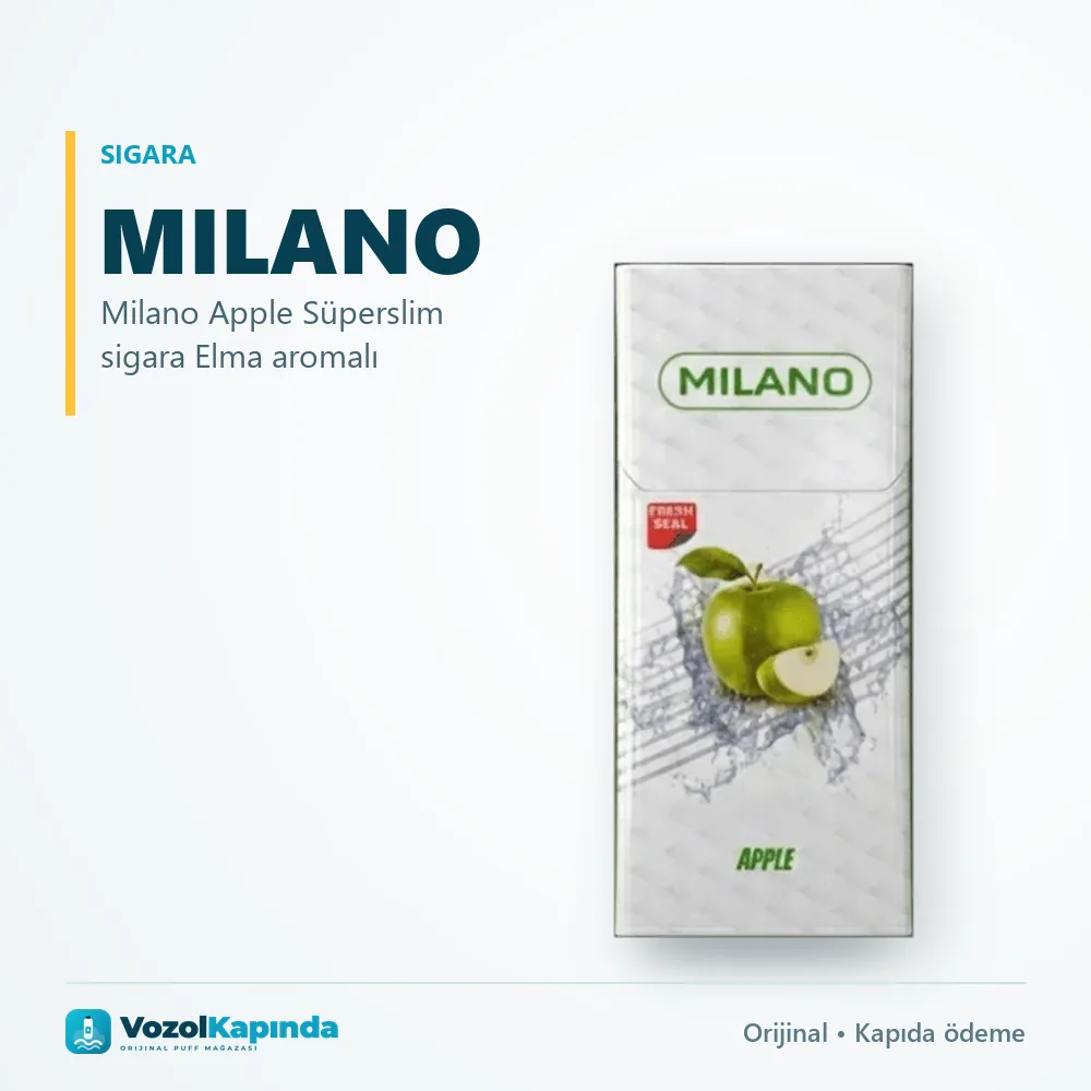 Milano Apple Süperslim sigara Elma aromalı Bilgi Kartı Milano Apple Süperslim sigara Elma aromalı özellikleri: orijinal ürün, kapıda ödeme, gizli paket