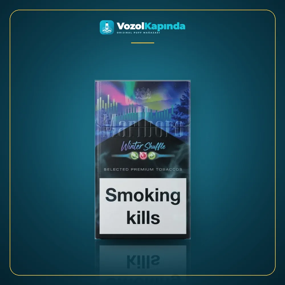 Marlboro Winter Shuffle sigara Mentol ve Kış Meyveleri Paket Görünümü Marlboro Winter Shuffle sigara Mentol ve Kış Meyveleri ön yüz görseli, orijinal ambalaj