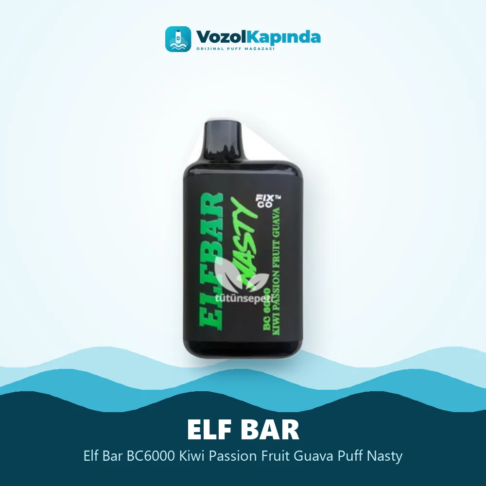 Elf Bar BC6000 Kiwi Passion Fruit Guava Puff Nasty Bilgi Kartı Elf Bar BC6000 Kiwi Passion Fruit Guava Puff Nasty sipariş avantajları: kapıda ödeme ve gizli paket