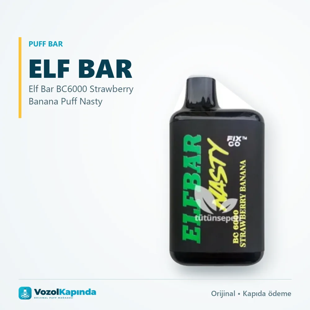 Elf Bar BC6000 Strawberry Banana Puff Nasty sipariş avantajları: kapıda ödeme ve gizli paket