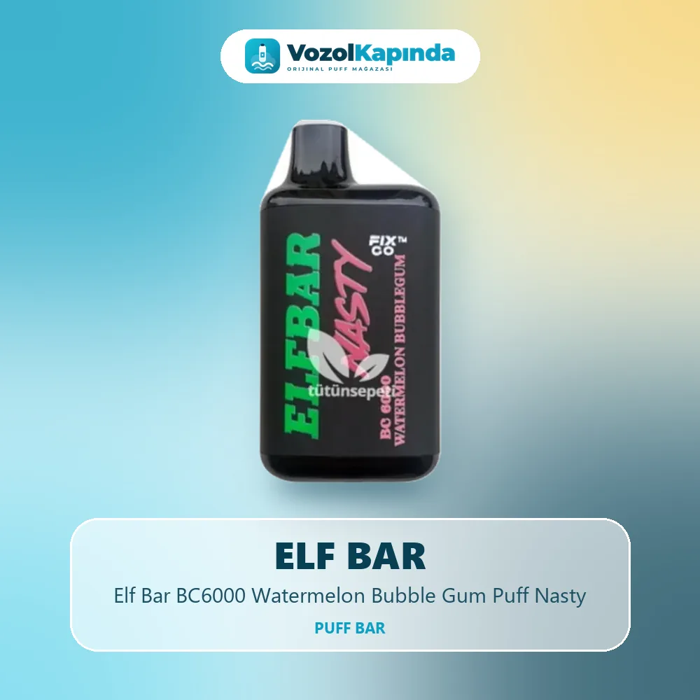 Elf Bar BC6000 Watermelon Bubble Gum Puff Nasty Bilgi Kartı Elf Bar BC6000 Watermelon Bubble Gum Puff Nasty özellikleri: orijinal ürün, kapıda ödeme, gizli paket
