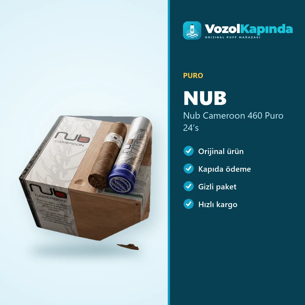 Nub Cameroon 460 Puro 24’s Bilgi Kartı Nub Cameroon 460 Puro 24’s sipariş avantajları: kapıda ödeme ve gizli paket