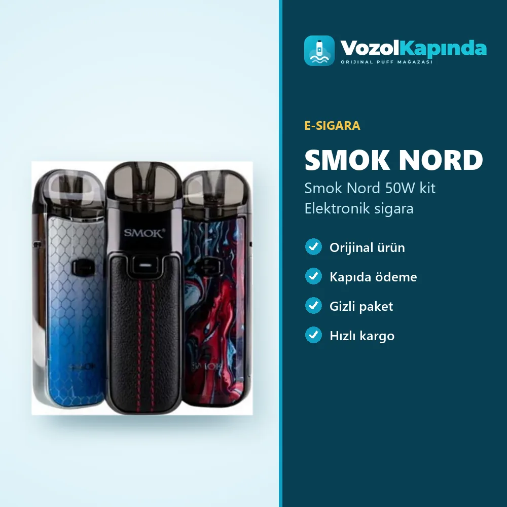 Smok Nord 50W kit Elektronik sigara sipariş avantajları: kapıda ödeme ve gizli paket